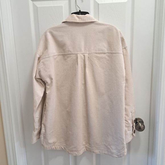 Matty M Corduroy Shirt Jacket Women's Small Cream Button Up Jacket NWT - Picture 5 of 16